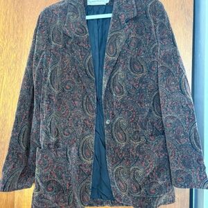 Vintage Evan Picone Corduroy Paisley Blazer